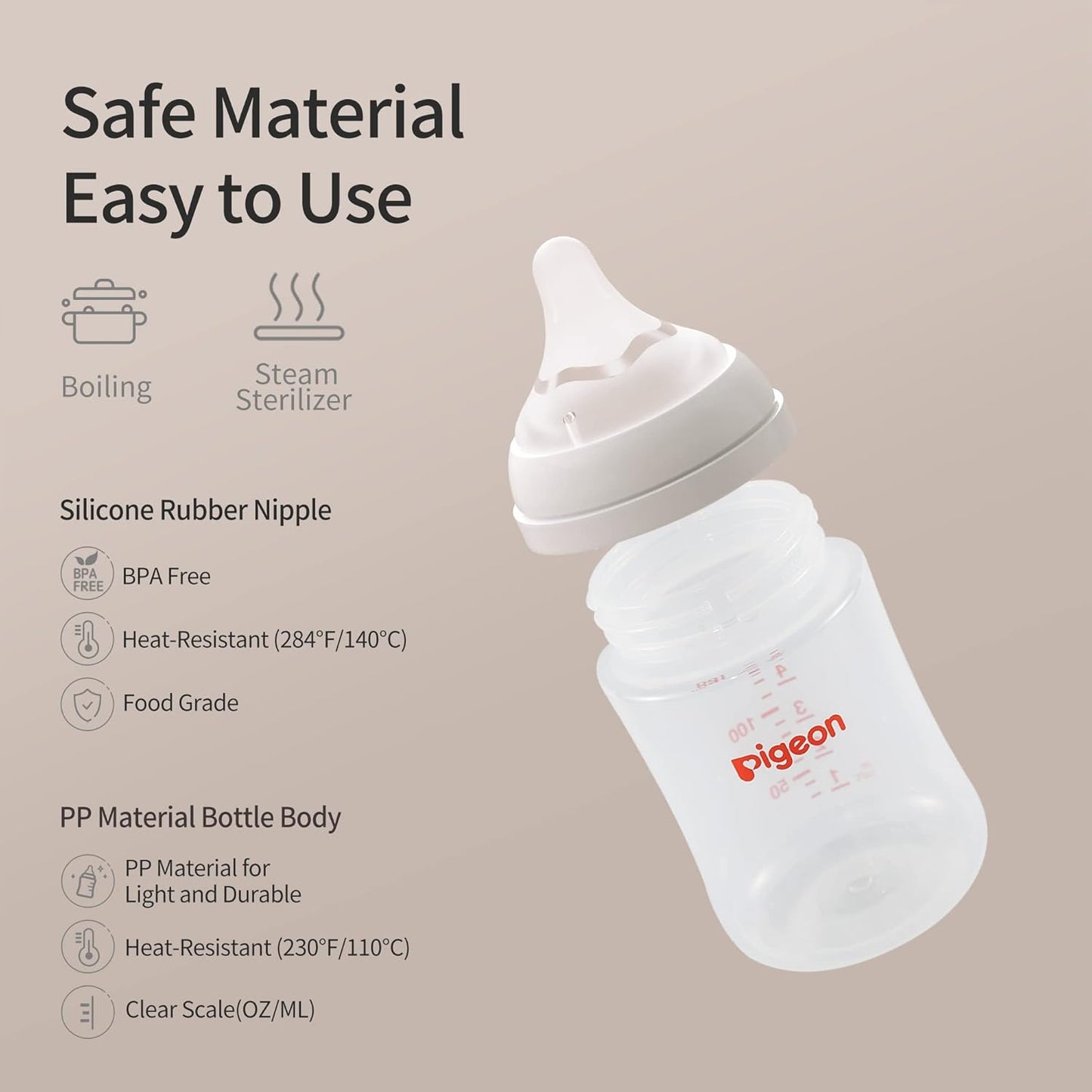 Pigeon PP Nursing Bottle Wide Neck, Anti-Colic